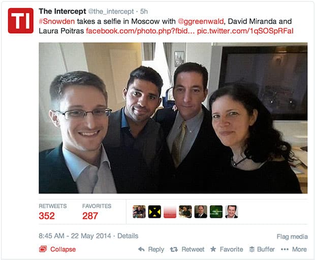 Edward Snowden Glenn Greenwald Selfie