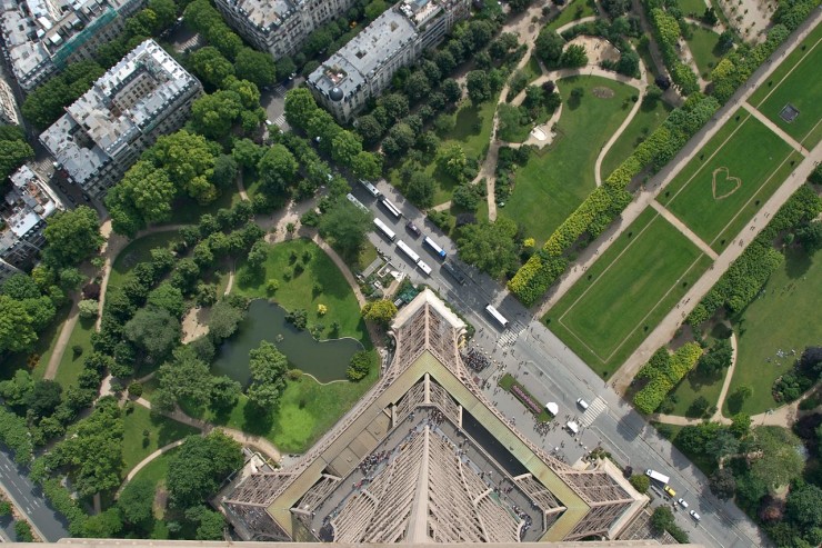 Extreme Meditation Looking down from the Eiffel Tower via Camille King 