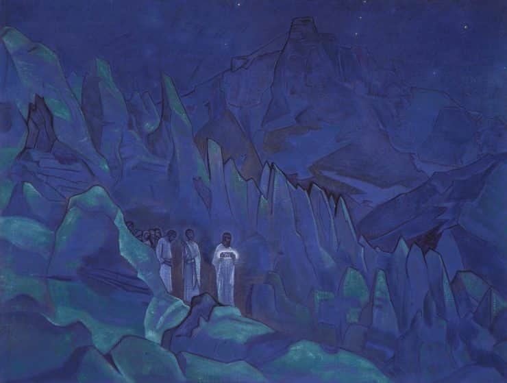 Burning the Darkness by Nicholas Roerich. Image via Wikiart.org.