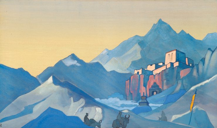 Path to Kailas Monastery by Nicholas Roerich. Image via Wikiart.org.