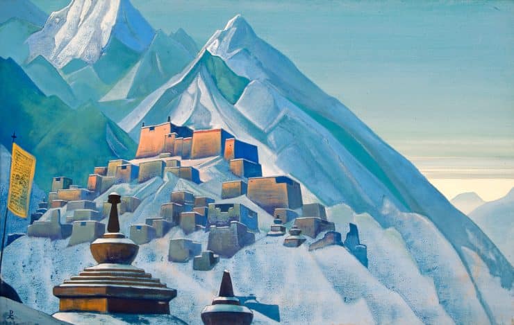 Tibet-Himalayas by Nicholas Roerich. Image via Wikiart.org.